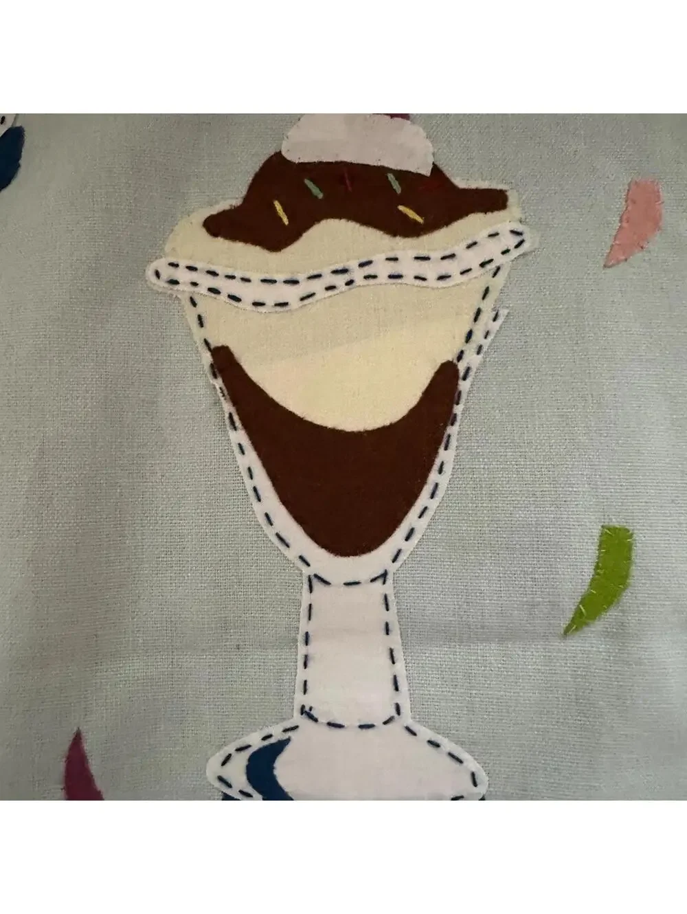 Sur La Table Embroidered Appliqué Dessert themed Tea Towel set of 2 NWOT